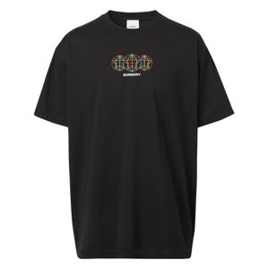 BURBERRY Globe Black tričko Veľkosť: M