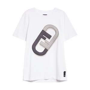 FENDI 3D Logo White tričko Veľkosť: XL