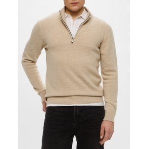 BILLIONAIRE Half Zip Beige sveter Veľkosť: XL