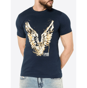 CAVALLI CLASS Eagle Navy Blue tričko Veľkosť: L