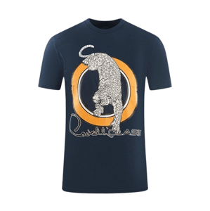 CAVALLI CLASS Leopard Navy Blue tričko Veľkosť: 3XL