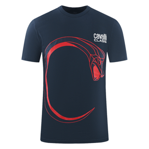CAVALLI CLASS Snake Navy Blue tričko Veľkosť: L