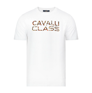 CAVALLI CLASS Logo White tričko Veľkosť: XL