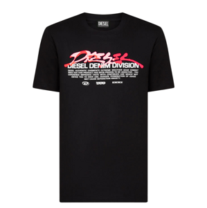 DIESEL Graphic Black tričko Veľkosť: L