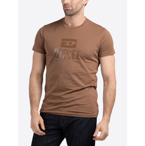 DIESEL Tone On Tone Brown tričko Veľkosť: M