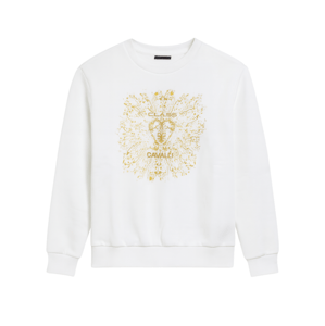 CAVALLI CLASS Gold Logo White mikina Veľkosť: S