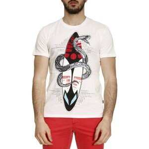 Just Cavalli Snake White tričko Veľkosť: XL