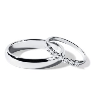 Elegantné zlaté svadobné prstene s diamantmi KLENOTA