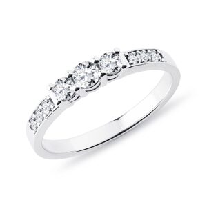 Prsteň z bieleho 14k zlata s diamantmi KLENOTA