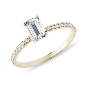 Prsteň s emerald diamantom zo 14 kt zlata KLENOTA