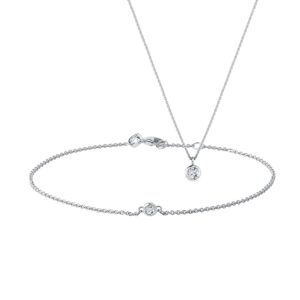 Súprava z bieleho zlata s bezel diamantmi KLENOTA