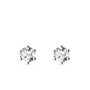 1ct diamantové napichovacie náušnice zo žltého zlata KLENOTA
