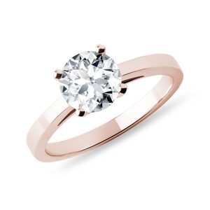 Zásnubný prsteň z ružového zlata s 1ct diamantom KLENOTA