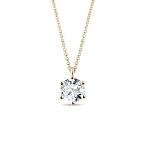 Luxusný zlatý náhrdelník s 1ct diamantom KLENOTA