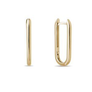 Minimalistické oválne náušnice zo žltého 14k zlata KLENOTA