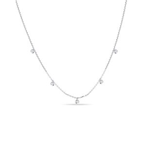 Elegantný náhrdelník z bieleho zlata s lab grown diamantmi KLENOTA