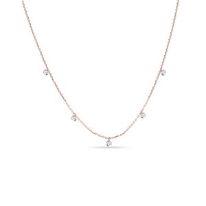 Elegantný náhrdelník z ružového zlata s lab grown diamantmi KLENOTA
