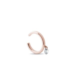 Moderná náušnice ear cuff s laboratórnym diamantom KLENOTA