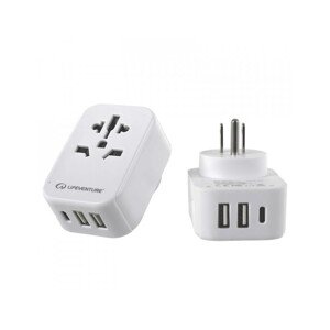 LIFEVENTURE World to US Travel Adaptor with USB (& USB C)