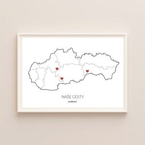 Spomienková mapa Naše cesty – Slovensko, A3 + rám
