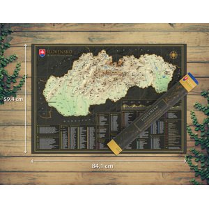 Stieracia mapa Slovensko, 84,1 x 59,4 cm – prírodopisná
