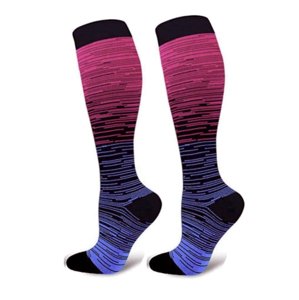 Kompresné podkolienky do lietadla, unisex, ružovo-modré Farba: Ružovo-modrá, Veľkosť: L/XL