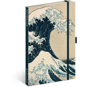 Notes Katsushika Hokusai, linajkovaný, 13 × 21 cm