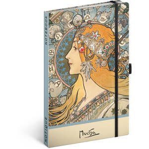 Notes Alfons Mucha - Zverokruh, bodkovaný, 13 × 21 cm