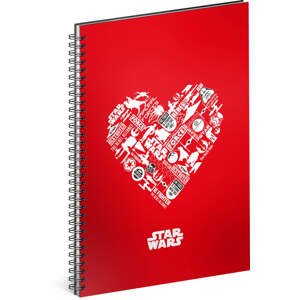 Špirálový blok Star Wars - Red, čistý, A5 (darček za 10 centov)