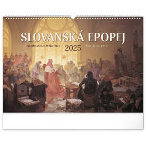 Nástenný kalendár Slovanská epopeja - Alfons Mucha 2025, 48 × 33 cm