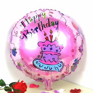 Ružový balón Happy birthday
