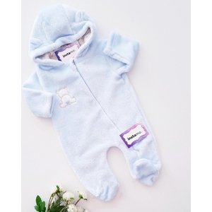Plyšový modrý overal s brmbolcom Teddy