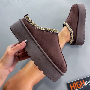 TMAVOHNEDÁ SEMIŠOVÁ NASÚVACIA  OBUV