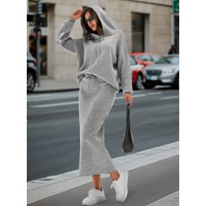 Sivý sukňový komplet