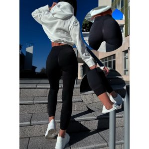 Čierne push up jemne zateplené legíny