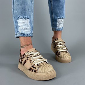 Hnedé tenisky s leopardím vzorom
