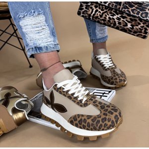 Hnedé tenisky s leopardím vzorom