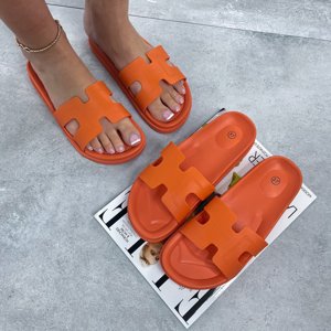 Oranžové gumené  šľapky