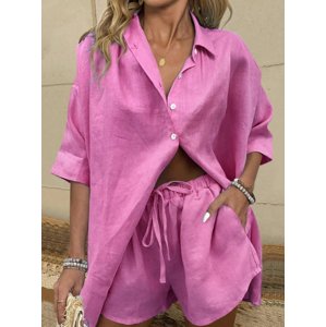 Ružový kraťasový komplet