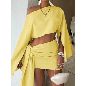 Žlltý sukňový komplet